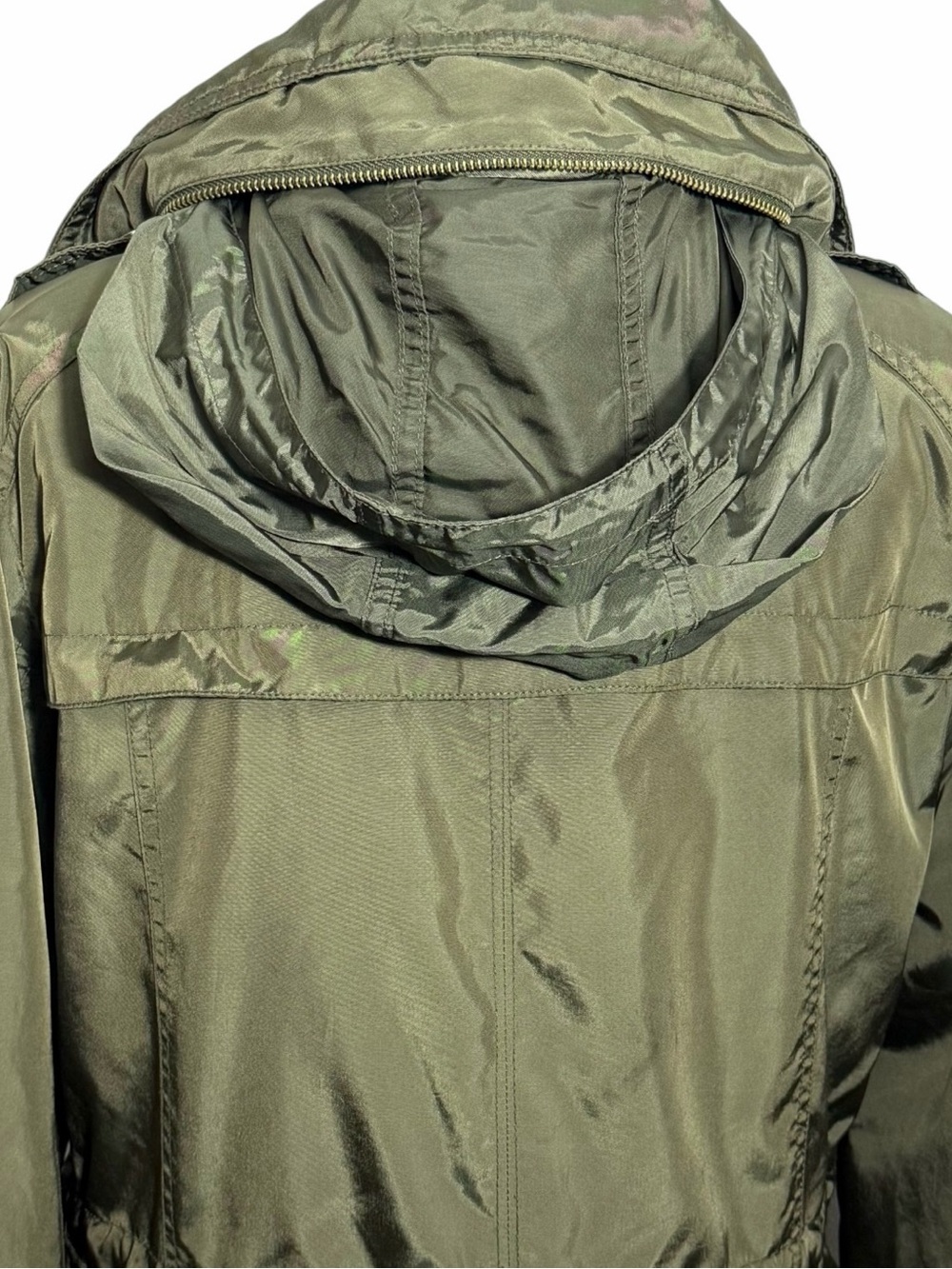 Michael Kors Hooded Utility Jacket Olive Green Anorak Coat Size S - Picture 7 of 16